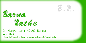 barna mathe business card