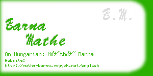 barna mathe business card